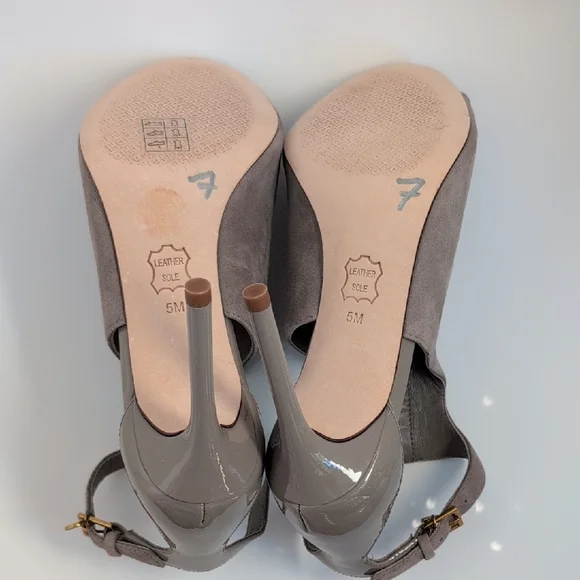 Tory Burch Gray Suede Ashton Bootie Heel Shoes size 5M - Picture 9 of 15